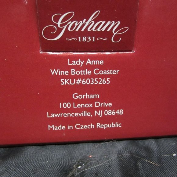 VINTAGE 99 GORHAM LEAD CRYSTAL LADY ANNE WINE BOTTLE COASTER, MADE IN CZECH REPU - Picture 4 of 8